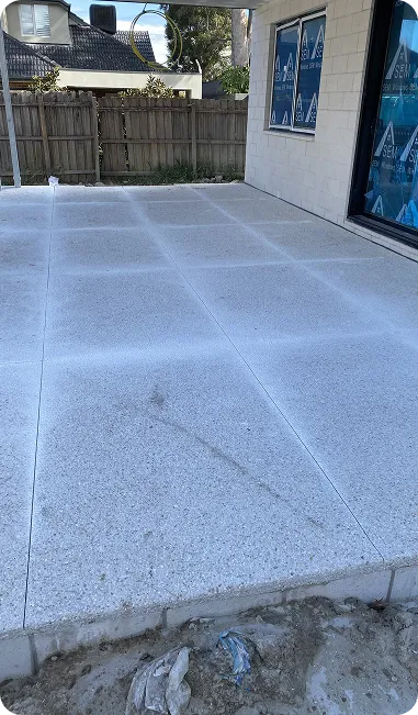 Control joints cut into a finished concrete slab